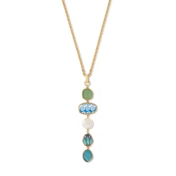 The Met Store Necklaces*Ancient Mixed Motifs Glass Pendant Drop Necklace