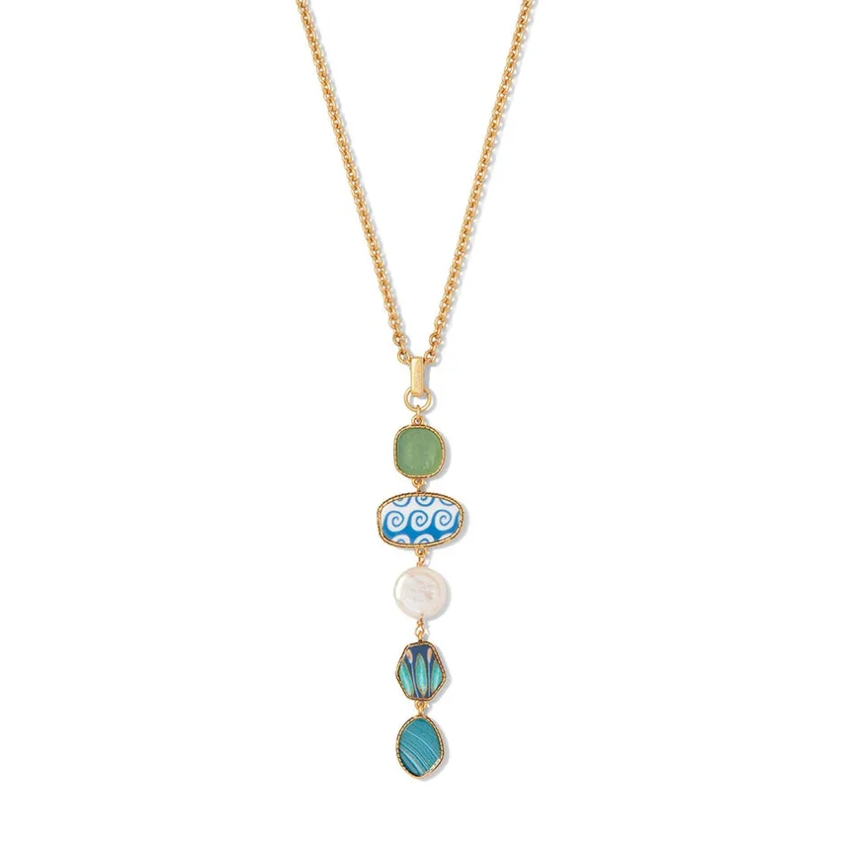 The Met Store Necklaces*Ancient Mixed Motifs Glass Pendant Drop Necklace