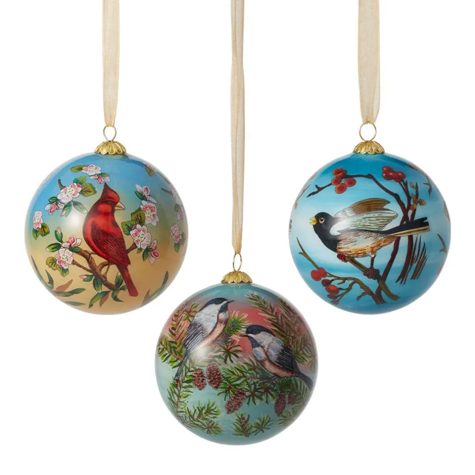 The Met Store Ornaments*Birds of America Hand-Painted Glass Ornament Set