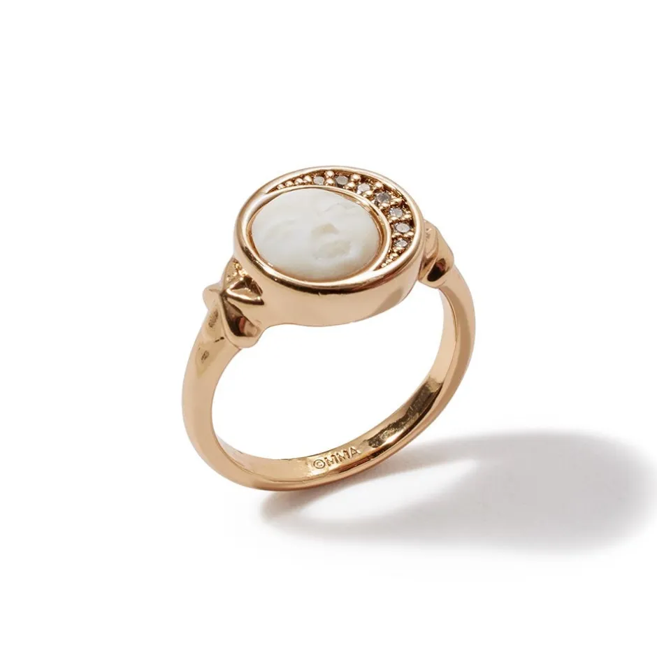 The Met Store Rings*Celestial Symbols Carved Mother-of-Pearl Signet Ring