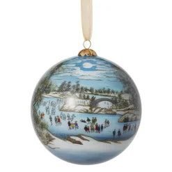 The Met Store Ornaments*Currier & Ives Central Park in Winter Hand-Painted Glass Ornament