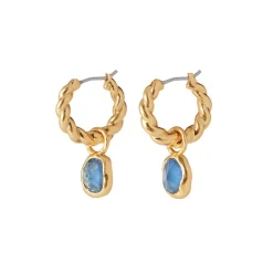 The Met Store Earrings*Cypriot Twist Hoop Earrings with Removable Charms