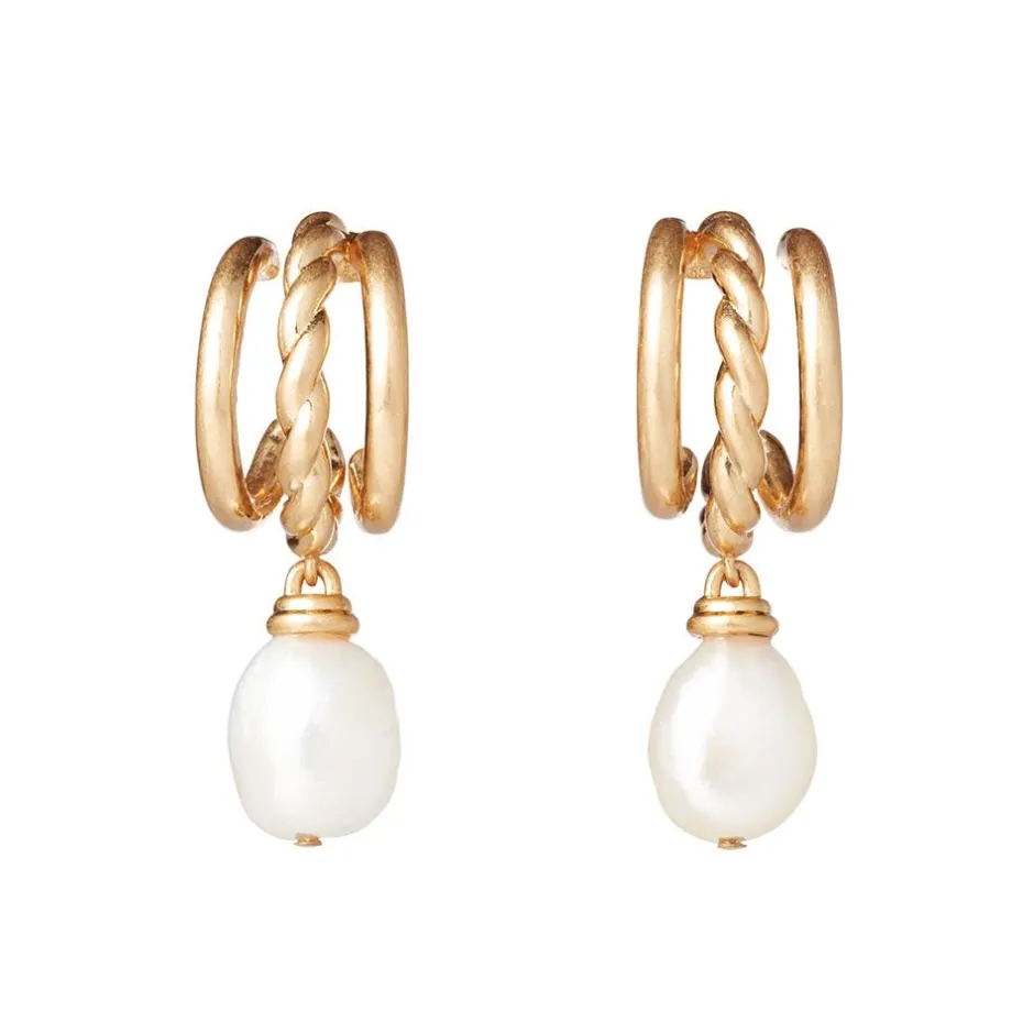 The Met Store Jewelry Sets*Cypriot Twist Pearl Necklace and Triple-Hoop Earrings Set