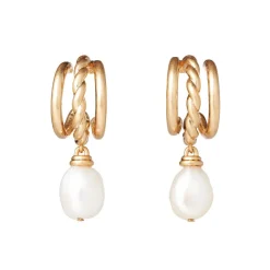 The Met Store Earrings*Cypriot Twist Pearl Triple-Hoop Earrings