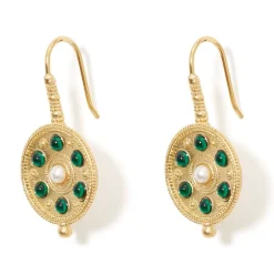 The Met Store Earrings*Embellished Disc Drop Earrings