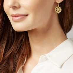 The Met Store Earrings*Embellished Disc Drop Earrings