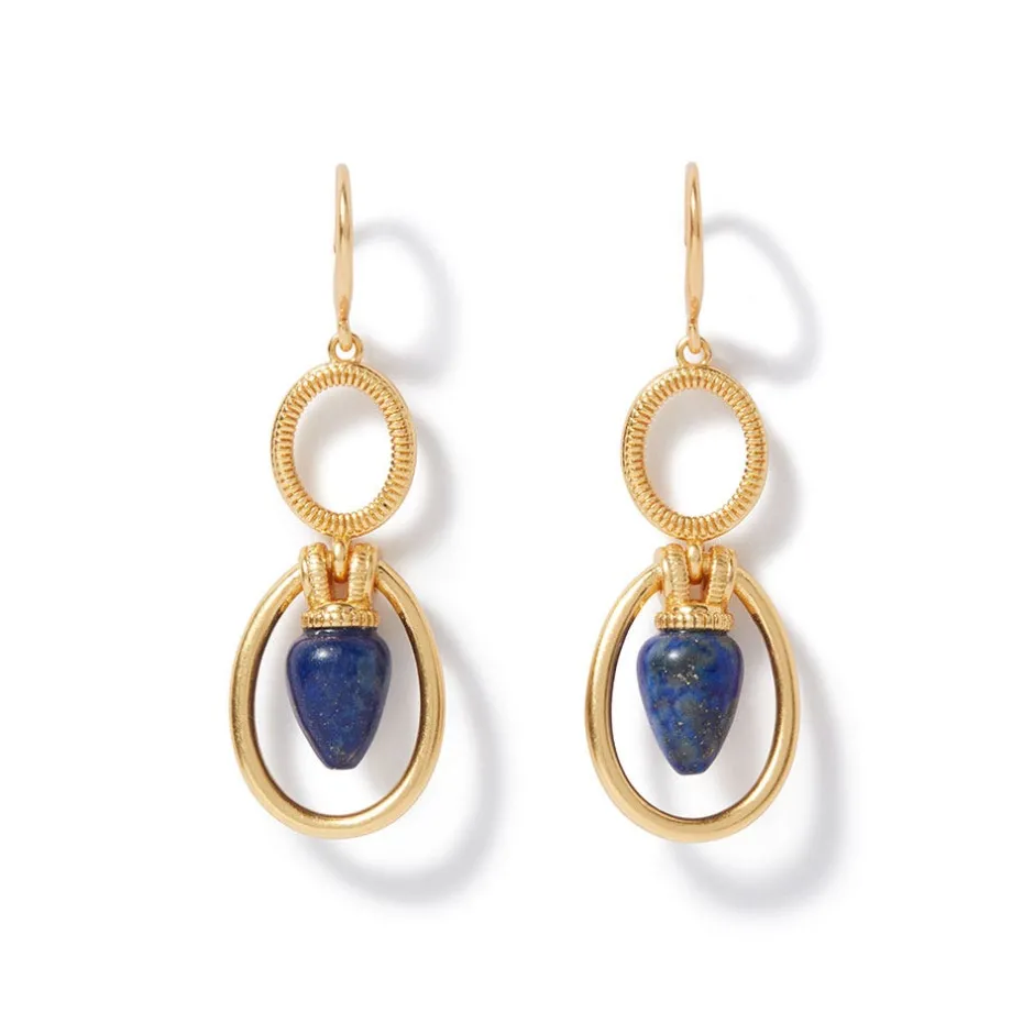 The Met Store Earrings*Etruscan Lapis Double-Drop Earrings