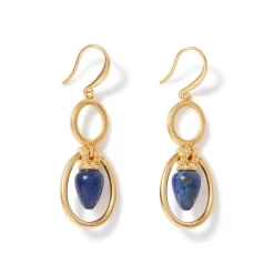 The Met Store Earrings*Etruscan Lapis Double-Drop Earrings