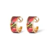The Met Store Earrings*Favrile Tulip Enamel Hoop Earrings