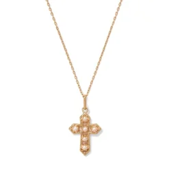 The Met Store Necklaces*Filipino Pearl Cross Pendant Necklace
