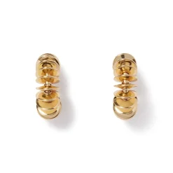 The Met Store Earrings*Golden Disc Huggie Earrings