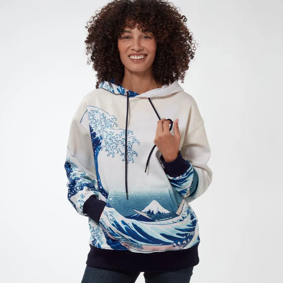 The Met Store Clothing*Hokusai Great Wave All-Over Print Unisex Hoodie