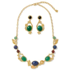 The Met Store Jewelry Sets*Japanese Imari Collar Necklace and Linear Drop Earrings Set