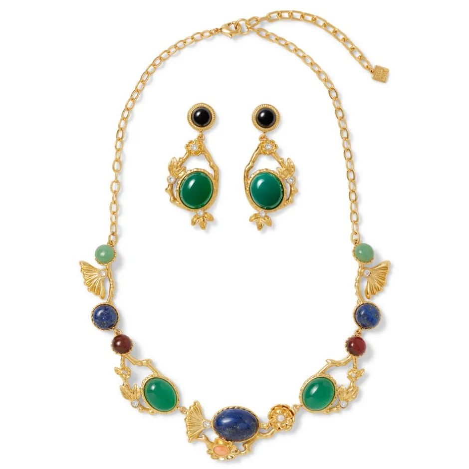 The Met Store Jewelry Sets*Japanese Imari Collar Necklace and Linear Drop Earrings Set