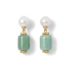 The Met Store Earrings*Karavas Gems Aventurine and Pearl Drop Earrings