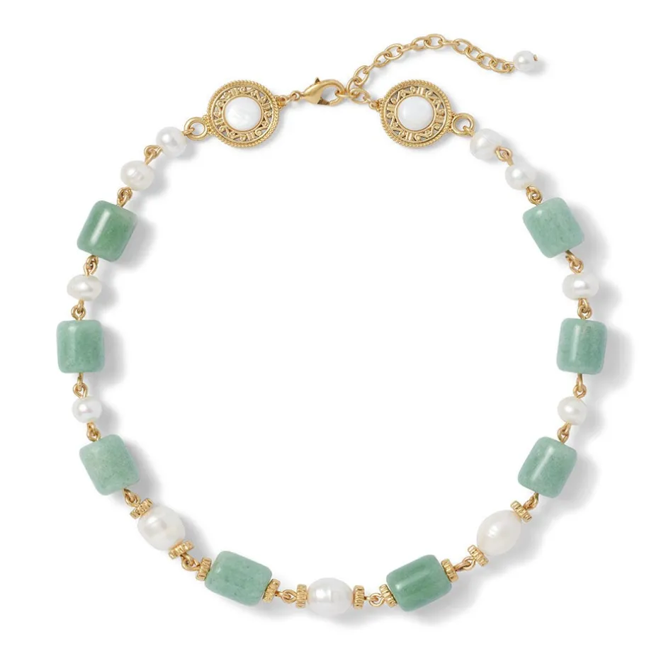 The Met Store Necklaces*Karavas Gems Large-Bead Aventurine and Pearl Necklace