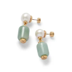 The Met Store Jewelry Sets*Karavas Gems Large-Bead Aventurine and Pearl Necklace and Drop Earrings Set