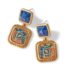 The Met Store Earrings*Kashan Carpet Square Drop Earrings