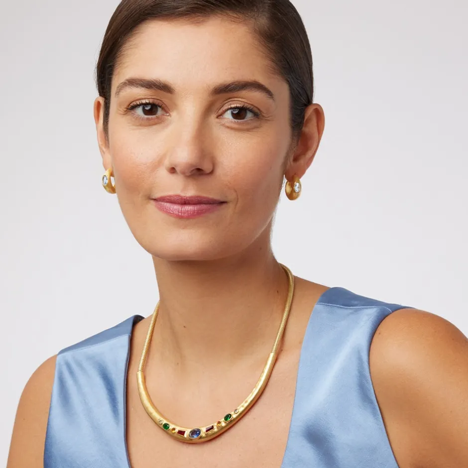 The Met Store Earrings*Medieval Stone Hoop Earrings