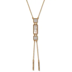 The Met Store Necklaces*Mother-of-Pearl Tile Double Lariat Necklace
