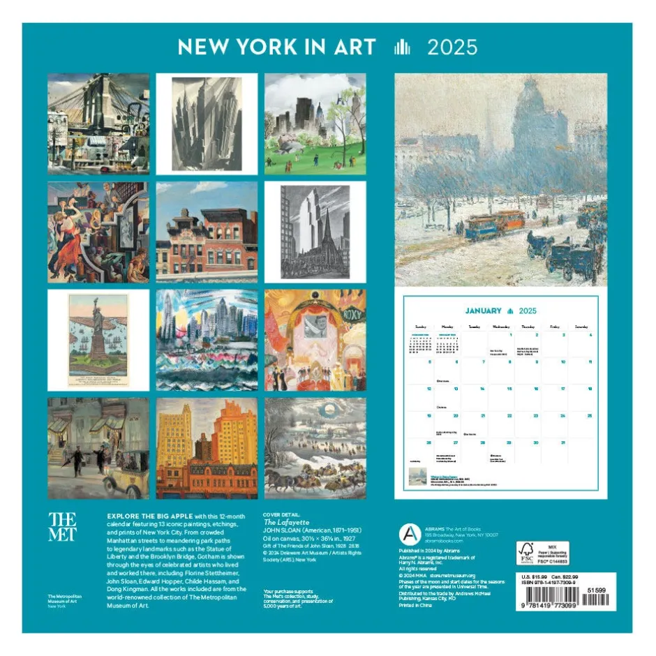 The Met Store Calendars*New York in Art Wall Calendar 2025