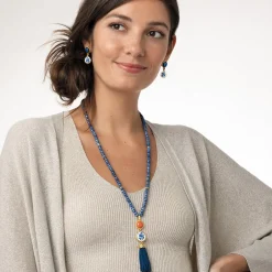 The Met Store Jewelry Sets*Qing Bottle Lariat Necklace and Floral Drop Earrings Set