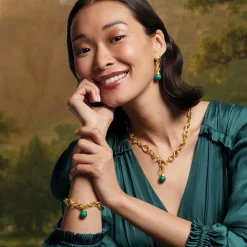 The Met Store Earrings*Roman Malachite Drop Earrings