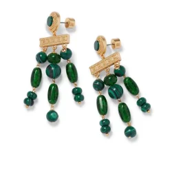The Met Store Jewelry Sets*Roman Malachite Statement Necklace and Chandelier Earrings Set
