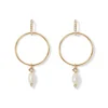 The Met Store Earrings*Royal Tudor Forward-Facing Hoop Earrings with Pearl Drops
