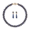 The Met Store Jewelry Sets*Spanish Baldric Lapis Braided Necklace and Elongated Drop Earrings Set