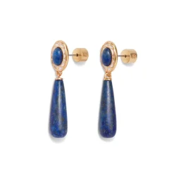 The Met Store Earrings*Spanish Baldric Lapis Elongated Drop Earrings
