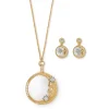 The Met Store Jewelry Sets*Spanish Day and Night Magnifier Pendant Necklace and Moon Drop Earrings Set
