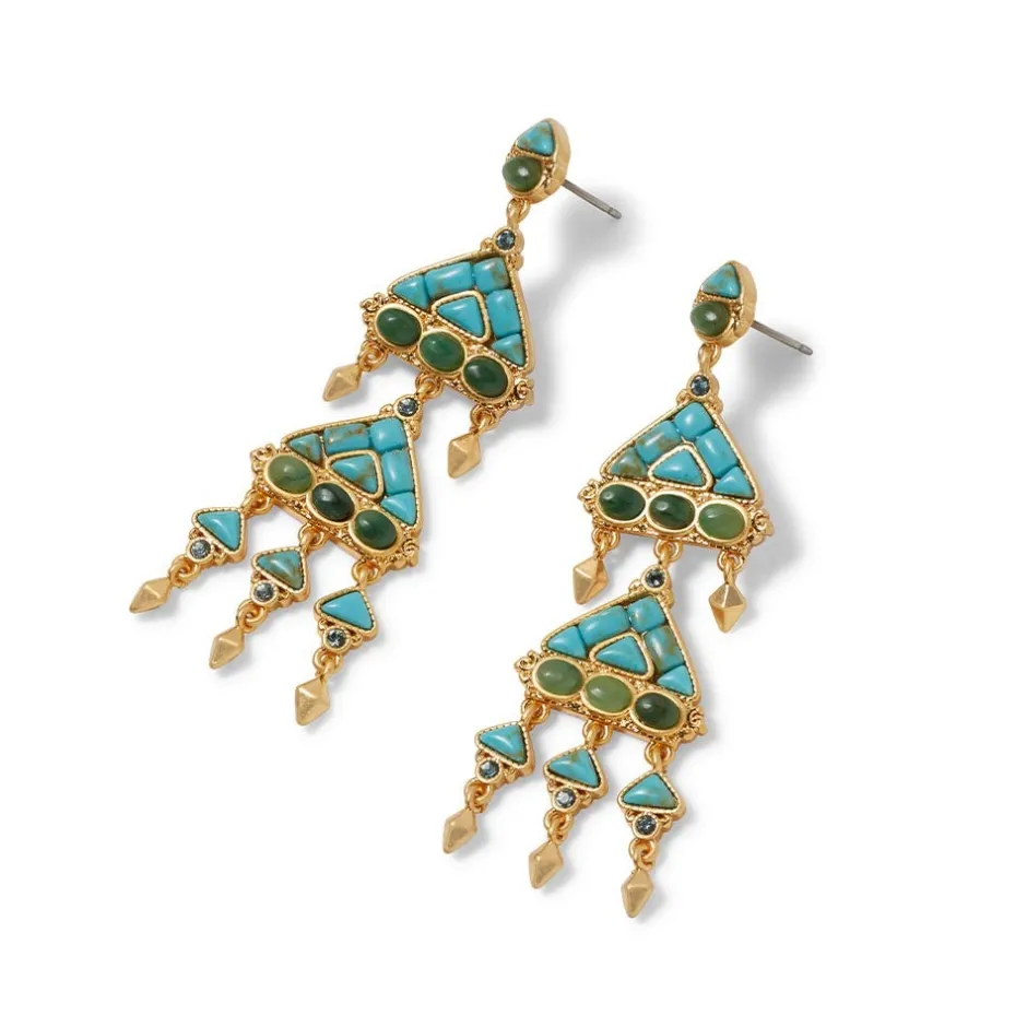 The Met Store Earrings*Tibetan Mandala Fringe Drop Earrings