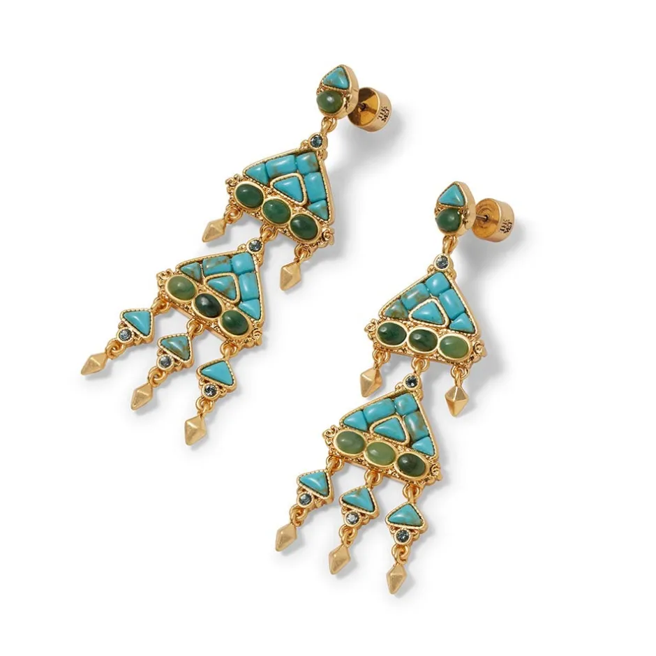 The Met Store Earrings*Tibetan Mandala Fringe Drop Earrings